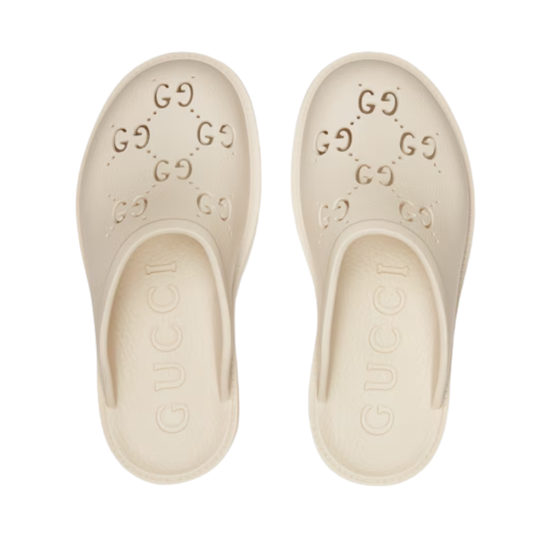 Gucci Perforated GG platform mules